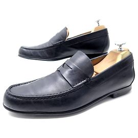 MOCASSINI BERLUTI 8.5 42.5 MOCASSINI SCARPE BLU NAVY PELLE Blu navy