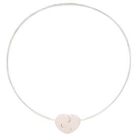 CHRISTOFLE TORQUE DUO PUZZLE HEART NECKLACE 44 Solid silver 925 SILVER NECKLACE Silvery