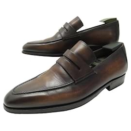 Berluti-BERLUTI SHOES ANDY DEMESURE LOAFERS 5.5E 39.5 LEATHER SHOE SHOES-Brown