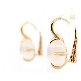 Pomellato-NEW POMELLATO VELENO GOLD EARRINGS 18K & WHITE QUARTZ EARRINGS-Golden