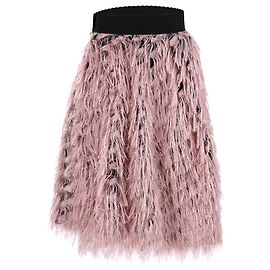 Dolce & Gabbana Metallic Fringe A-line Skirt in Pastel Pink Polyester Pink Other