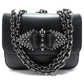Christian Louboutin-NEW CHRISTIAN LOUBOUTIN SWEET CHARITY BABY SPIKE BANDOULIERE HANDBAG-Black