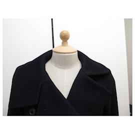 Burberry-NEW BURBERRY LONG LC COAT.2379 S 36 WOOL & CASHMERE BLUE COAT JACKET-Navy blue