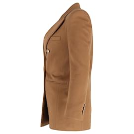 Saint Laurent-Saint Laurent lined-Breasted Blazer in Tan Wool and Cashmere Blend-Brown,Beige