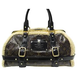 Louis Vuitton-LOUIS VUITTON SHEARLING THUNDER MONOGRAM ED LIMITEE HANDBAG-Brown