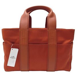Hermès NOVA BOLSA HERMES ACAPULCO PM CABAS LONA E COURO LARANJA NOVA BOLSA DE MÃO Laranja