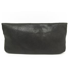 Givenchy-GIVENCHY MILITARY LONG HANDBAG 10l5215010 BLACK LEATHER POUCH BAG-Black