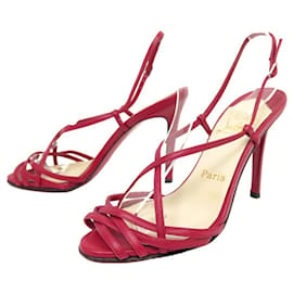 Christian Louboutin-SCARPE CHRISTIAN LOUBOUTIN SANDALI CON TACCO 36.5 Scarpe sandali rossi-Rosso