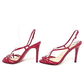 Christian Louboutin-CHRISTIAN LOUBOUTIN SHOES SANDALS WITH HEELS 36.5 RED SANDALS SHOES-Red