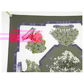Hermès-HERMES BONSAI SCARF BY CATHERINE BASCHET SILK BORDEAUX BOX SILK SCARF-Dark red