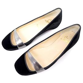 Christian Louboutin-NEW CHRISTIAN LOUBOUTIN BALLERINA SHOES 36 BLACK VELVET VELVET SHOES-Black