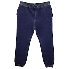 Sacai-Sacai Track Pants in Navy Blue Cotton -Blue