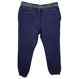 Sacai-Pantalon de survêtement Sacai en coton bleu marine-Bleu