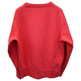 Acne-Acne Studios Fairview Face Crew Sweater in Red Cotton-Red