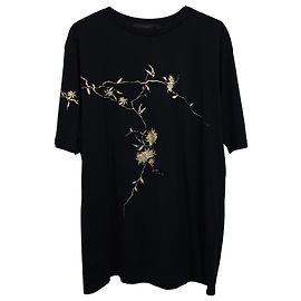 Camiseta bordada Haider Ackermann em algodão preto Preto