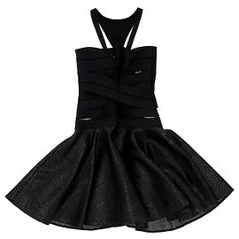 Abito da cocktail incrociato Versace in cotone nero Nero