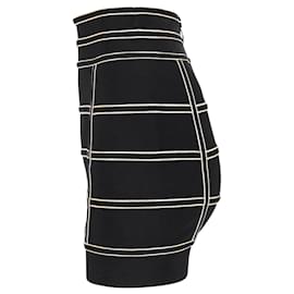 Balmain-Balmain Metallic Piping Stretch Knit Mini Skirt in Black Viscose-Black