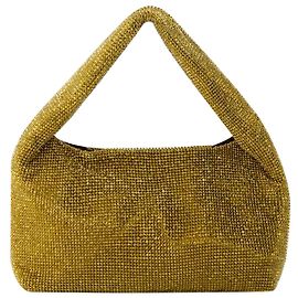Donna Karan Mini Crystal Armpit Bag - Kara - Mesh - Gold Golden Metallic