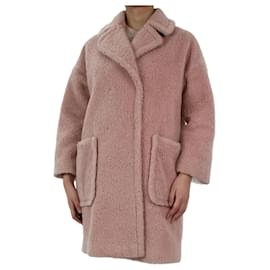 Weekend Max Mara-Pink teddy coat - size UK 4-Pink