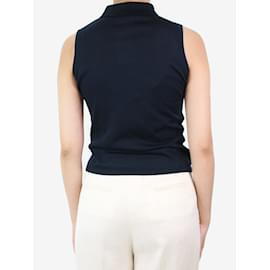 Hermès-Top de punto azul sin mangas - talla M-Azul