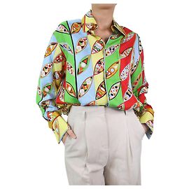 Emilio Pucci Multicoloured printed silk shirt - size UK 10 Multiple colors