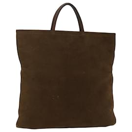 Loewe-LOEWE Hand Bag Suede Brown Auth ep1403-Brown