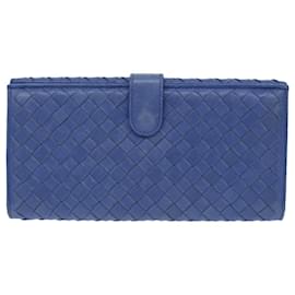 Autre Marque-BOTTEGA VENETA INTRECCIATO Long Wallet Leather Blue Auth 50841-Blue