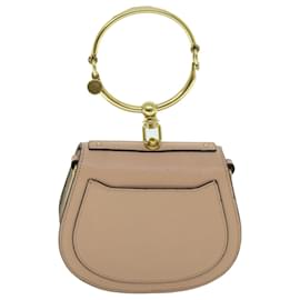 Chloé-Chloe Small Bracelet Bag Hand Bag Leather 2way Beige Auth 51030-Beige