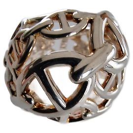 Hermès CHAINED ANCHOR CHAIN Ring Silvery