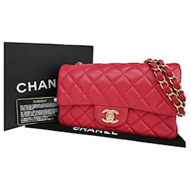 Chanel-Chanel gefütterte Klappe-Rot