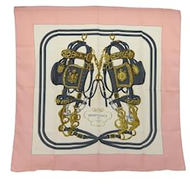 Hermès-HERMES CARRE 90 BRIDES de GALA Schal Seide Rosa Weiß Auth 51094-Pink,Weiß