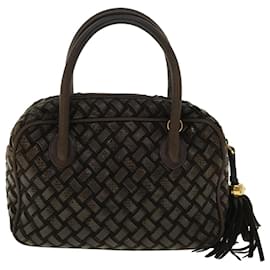 Bally-BALLY Quilted Hand Bag Leather Brown Auth 50769-Brown