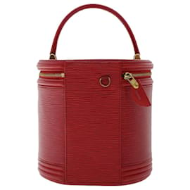 Louis Vuitton-LOUIS VUITTON Epi Cannes Bolsa de mão vermelha M48037 Autenticação de LV 50662-Vermelho
