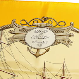 Hermès-HERMES Silk handkerchief Carre 90-Yellow