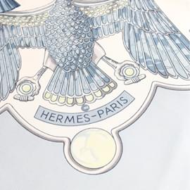 Hermès-HERMES Mouchoir en soie-Bleu