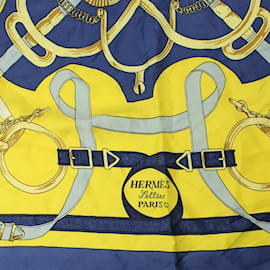 Hermès-HERMES Seidentaschentuch-Gelb