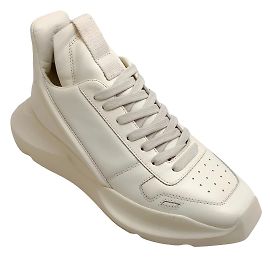 Rick Owens Tênis Geth Runner de couro leite Cru