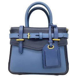 Reed Krakoff Blu / Borsa a spalla in pelle bicolore blu navy Blu