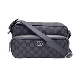 Gucci-Grey GG Supreme Canvas Small Ophidia Crossbody Bag-Grey