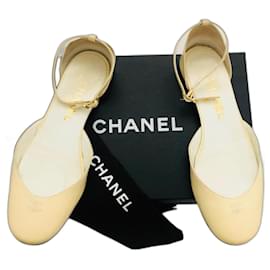 Chanel-Mary Jane Ballet Flats-Cream