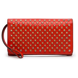 Christian Louboutin Rote Macaron Spike Clutch Rot