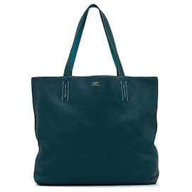 Hermès-Hermes Bleu Réversible doublé Sens 45-Bleu,Turquoise