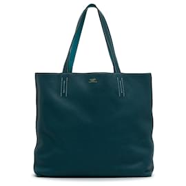 Hermès-Hermes Bleu Réversible doublé Sens 45-Bleu,Turquoise
