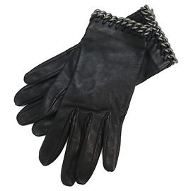Hermès ***HERMES-Lederhandschuhe Schwarz