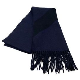 Hermès *** HERMES  Kazak Chevron cashmere scarf Navy blue