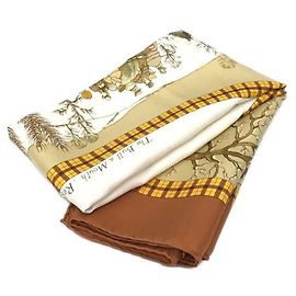 Sciarpa Hermès in seta marrone Marrone