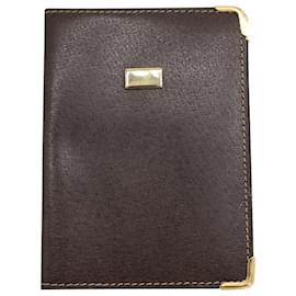 Gucci-Porta-cartão de identificação vintage Gucci em couro marrom-Marrom