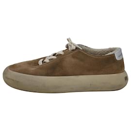 Golden Goose-Golden Goose Space-Star Shearling Sneakers in Beige Suede-Beige