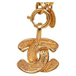 Chanel-Quilted CC Logo Pendant Necklace-Golden