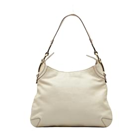 Gucci-Leather Creole Hobo Bag 145826-White
